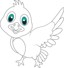 funny birds coloring page for kids