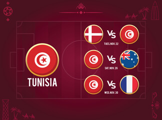 All Match Schedules of World Championship for Tunisia  Soccer Team with Time and Date