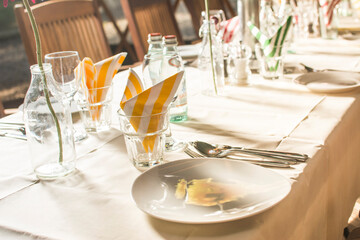 table set for a party