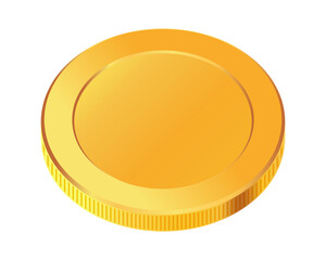 Golden money. Rotating gold coin.