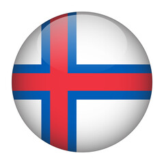 Fototapeta premium Faroe Islands 3D Rounded Flag with Transparent Background