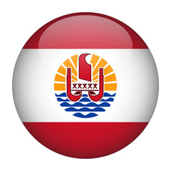 Obraz premium French Polynesia 3D Rounded Flag with Transparent Background