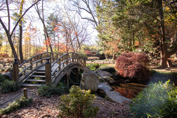 Japanese Garden trail with Bridge to walk on.