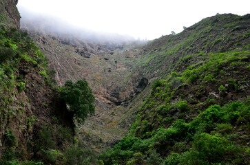 The Ravine of Badajoz natural landscape, Tenerife, Canary Islands, Spain.Soft focus.
