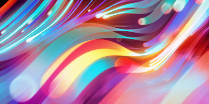 abstract background with colorful motion lines and bokeh lights, digital wallpaper
