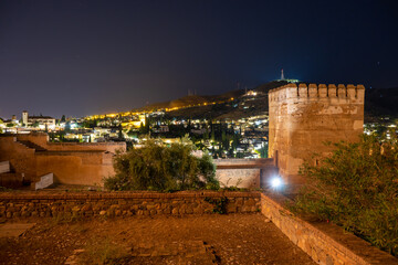 Ancient arabic fortress of Alhambra in Granada, Spain on September 24, 2022