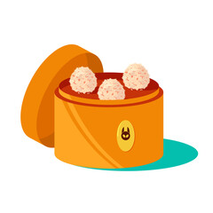 asian food in wooden box rice deticates