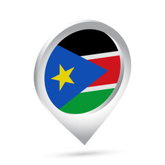 South Sudan flag 3d pin icon