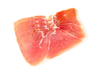 Sliced tasty ham on white background