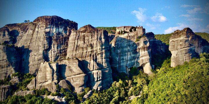 Cliffside Monastery in Meteora, Greece - Powered by Adobe