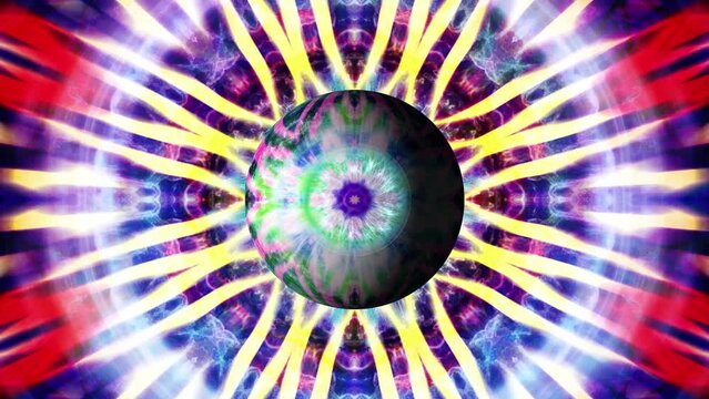Psychedelic sacred geometry infinite kaleidoscope visual tunnel