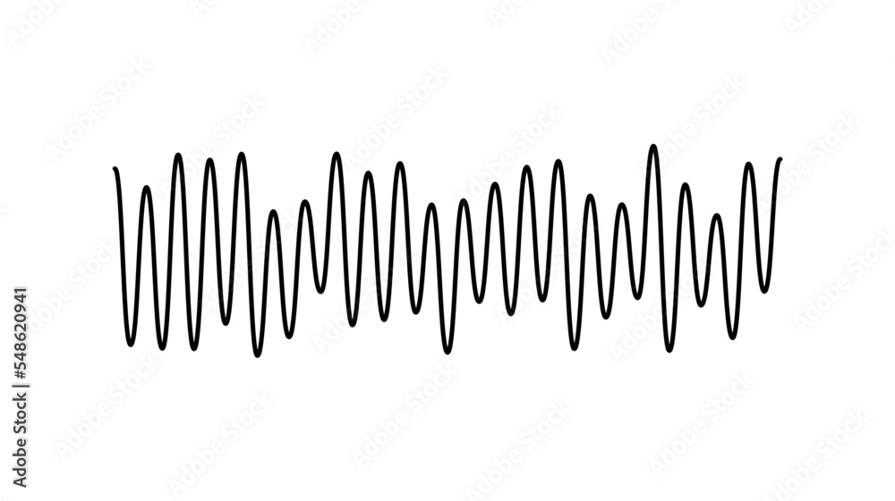 Poster Sound wave signal. Music or voice diagram. Audio track beats. Black curve soundwave rhythm. Pulsating line. 