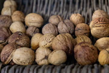 walnuts in basket