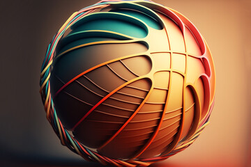 Fototapeta premium Abstract ball in vivid color and design challenging the shape of objects to come. Isolated