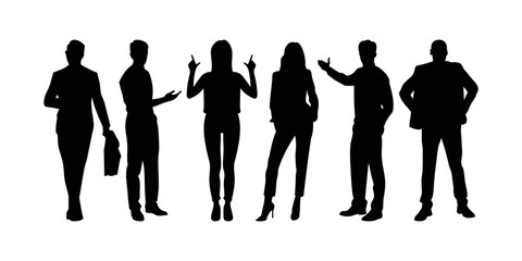 Silhouette of casual people, business human logo vector collection.