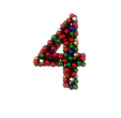 Holiday Ornament Font - Number 4