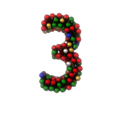 Holiday Ornament Font - Number 3