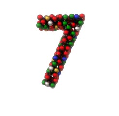 Holiday Ornament Font - Number 7