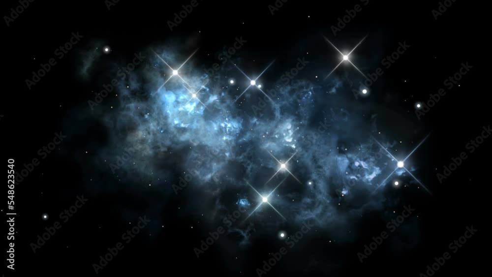 Wall mural looped cosmic nebula rotation