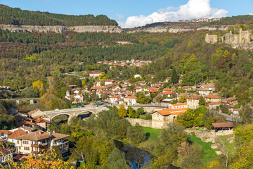 Panoramic view of city of Veliko Tarnovo, Bulgaria