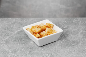 sauce in a white plate for the menu