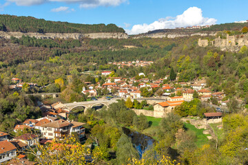 Fototapeta premium Panoramic view of city of Veliko Tarnovo, Bulgaria