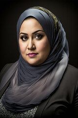 Naklejka premium Portrait of a Business Woman Wearing a Hijab. Computer generated image. 