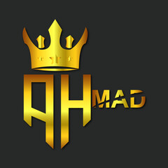  illustration of Ahmad's name (Black Background)