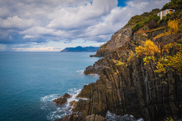 Path of love in Cinque Terre National park in liguria, Italy. September 2022