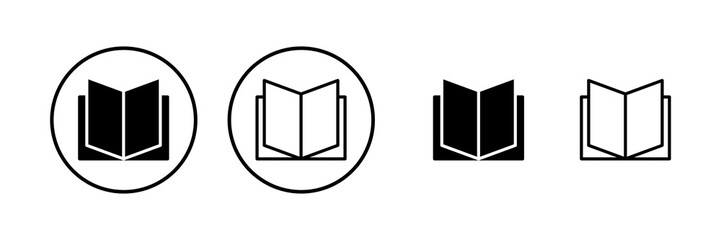 Book icon vector illustration. open book sign and symbol. ebook icon