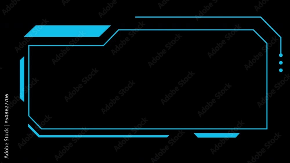Poster Cyberpunk retro futuristic HUD animation for live streaming display overlay and copy space in neon light color