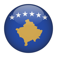 Kosovo 3D Rounded Flag with Transparent Background
