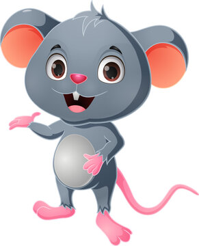 Cute little mouse cartoon presenting