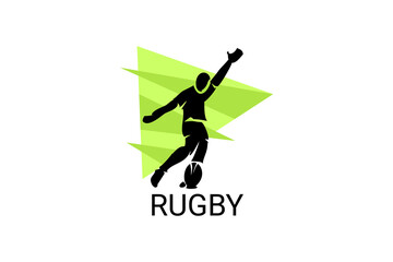 Rugby sport vector simple icon. playing rugby. sport pictogram, vector illustration.