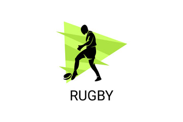 Rugby sport vector simple icon. playing rugby. sport pictogram, vector illustration.