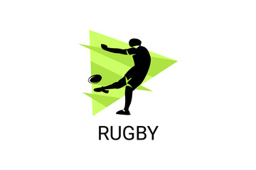 Rugby sport vector simple icon. playing rugby. sport pictogram, vector illustration.