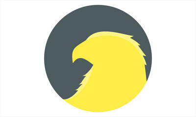 Simple circular eagle silhouette logo design