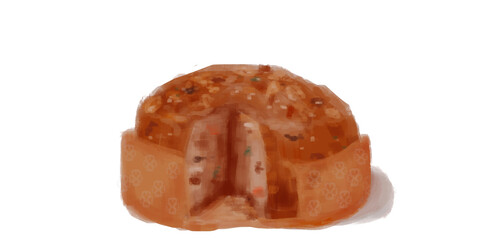 Pan de pascua tradicional chileno en fondo blanco. 