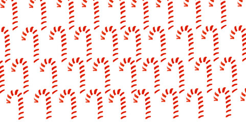 Bastones de caramelo de navidad rojos con fondo blanco, patrón, decoración navideña 
