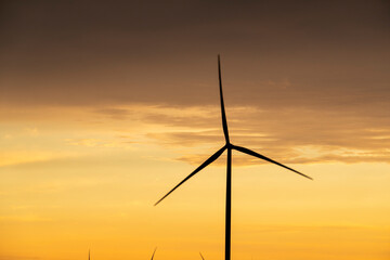 Wind turbine, green and sustainable energy.
