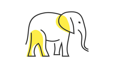 Elephant logo design with line art style