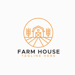 Livestock, Farmhouse, Barn, Granary Abstract Simple Logo Badge Natural, Healthy and Fresh Label Product. - obrazy, fototapety, plakaty