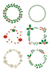 Vector illustration of Christmas plants.