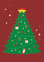 Vector illustration of a Christmas tree.