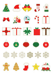 Vector illustration of Christmas objects.