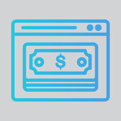 Fototapeta na wymiar Online payment icon in gradient style about browser, use for website mobile app presentation