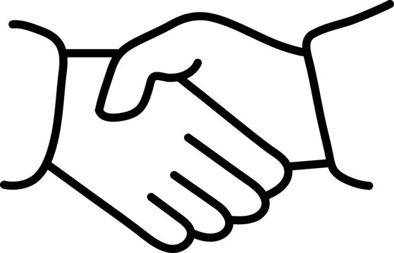 Shaking Hands Outline Icon On White Background. Editable Stroke..eps