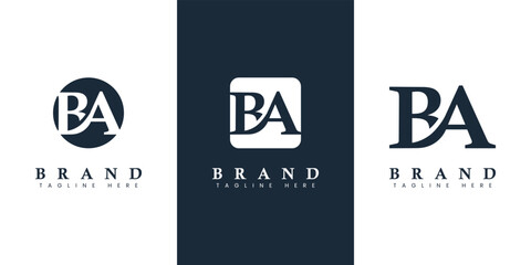 Modern and simple Letter BA Logo, suitable for any business with BA or AB initials.