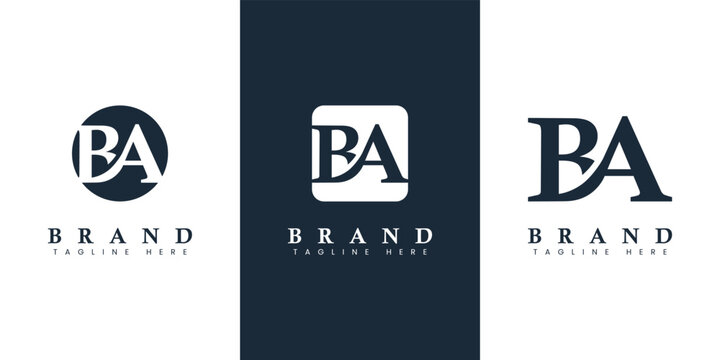 Modern and simple Letter BA Logo, suitable for any business with BA or AB initials.