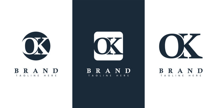 Modern and simple Letter OK Logo, suitable for any business with OK or KO initials.